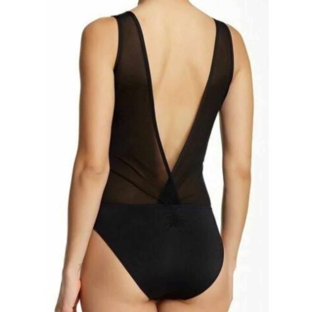 Lelia Sheer Cross Over Back Ruched
